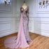 Serene Hill Pink Elegant Mermaid Sexy With Overskirt Beaded Luxury Evening Dresses Gowns For Women Arabic Party 2025 LA71835 - SERENE HILL