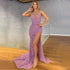 Serene Hill Pink High Split Mermaid Evening Dresses Gowns 2025 Luxury Beaded Elegant For Women Party LA71582 - SERENE HILL