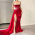 Serene Hill Pink High Split Overskirt Evening Dresses Gowns 2025 Satin Beaded Elegant Mermaid For Women Party LA71615 - SERENE HILL