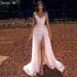 Serene Hill Pink Meramid Luxury Evening Dresses Gowns 2025 Beaded Elegant High Split For Women Party LA71373 - SERENE HILL