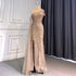 Serene Hill Pink One-Shoulder Cape Sleeve Evening Dresses Gowns 2025 Luxury Mermaid Beaded Elegant For Women Party LA71589 - SERENE HILL
