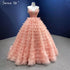 Serene Hill Pink One Shoulder Wedding Dresses 2025 Ruffles Beaded Sexy Bridal Gowns HM66934D Custom Made - SERENE HILL