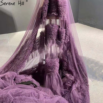 Serene Hill Pink Ruffles Sexy Wedding Dresses 2025 Sleeveless Simple High-end Bridal Dress HM67372 Custom Made - SERENE HILL