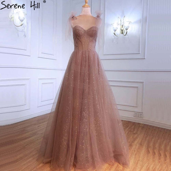 Serene Hill Pink Sexy Evening Dresses Gowns 2025 A-Line Sleeveless Tulle For Women Party LA70920