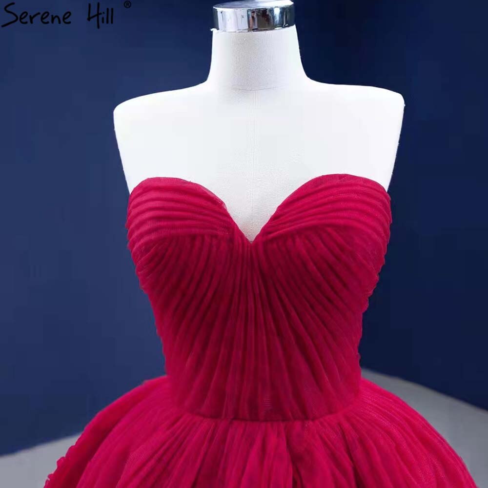 Serene Hill Red Pleat High-end Wedding Dresses 2025 Sweetheart Sexy Lace Up Bride Gowns HM67355 Custom Made - SERENE HILL