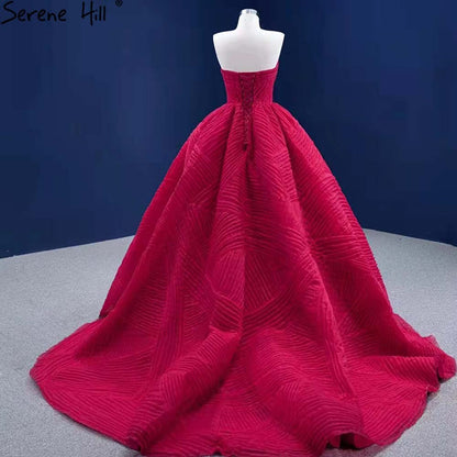 Serene Hill Red Pleat High-end Wedding Dresses 2025 Sweetheart Sexy Lace Up Bride Gowns HM67355 Custom Made - SERENE HILL