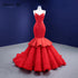 Serene Hill Red Ruffles Mermaid Wedding Dresses 2025 Spaghetti Strap Elegant Sexy Bride Gowns HM67311 Custom Made - SERENE HILL