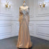 Serene Hill Sexy Sliver Nude Mermaid Elegant Arabic Full Sleeve Evening Dresses Gowns Luxury Tassel Beaded 2025 Party LA71716 - SERENE HILL