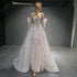 Serene Hill Silver Detachable Sleeves Evening Dresses Gowns 2025 Beaded Luxury A-Line For Women Party LA71534 - SERENE HILL