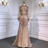 Silver Mermaid Luxury Beaded Evening Dress Gown Full Sleeves LA71036 (On Sale, No Return, No Refund) - SERENE HILL