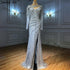 Silver Mermaid Dubai Evening Dress with Cape for Wedding Party LA70752 - SERENE HILL