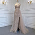 Serene Hill Turquoise Mermaid Elegant With Skirt Sexy High Split Evening Dresses Gowns Luxury Beaded Crystal 2025 Women LA71582A - SERENE HILL