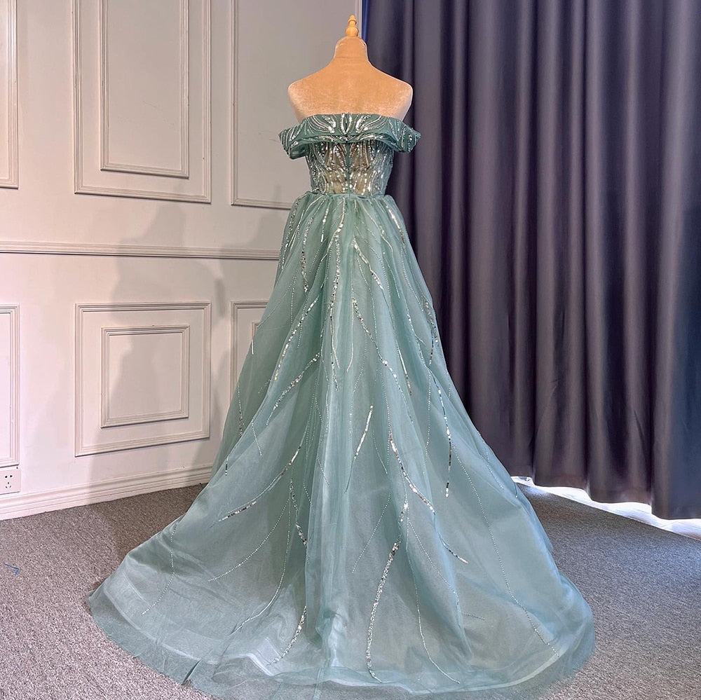 Serene Hill Turquoise Mermaid Sexy Evening Dresses Gowns 2025 Beaded E –  SERENE HILL