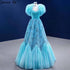 Serene Hill Water Blue Luxury Evening Dresses Gowns 2025 A-Line Beaded High-end For Women Wedding Party HM67419 - SERENE HILL