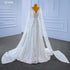 Serene Hill White Cape Sleeves Luxury Lace Beaded V Neck Lace Up Bride Gowns Wedding Dress 2025 High End Custom Made HM67456 - SERENE HILL