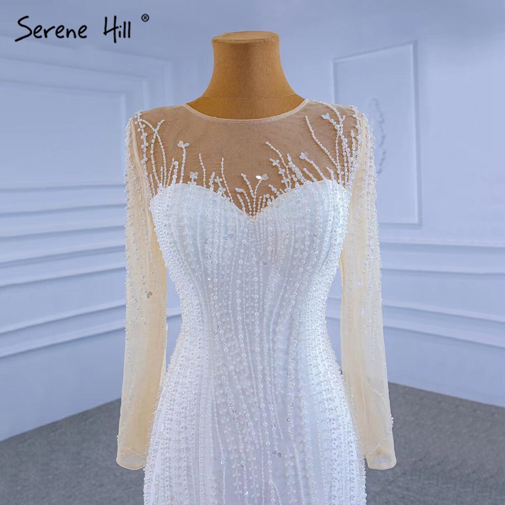 Serene Hill White Detachable Skirt Wedding Dresses 2025 Mermaid Elegant Luxury Bride Gowns HM67315 Custom Made - SERENE HILL