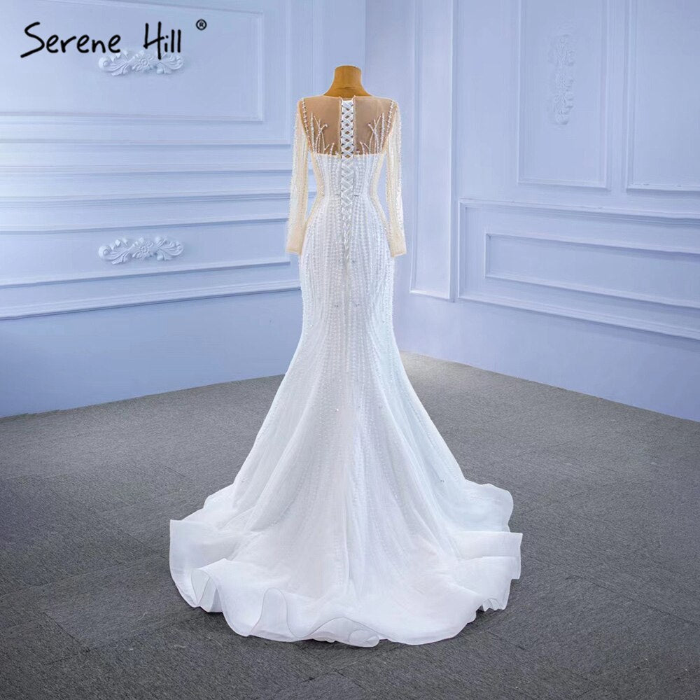 Serene Hill White Detachable Skirt Wedding Dresses 2025 Mermaid Elegant Luxury Bride Gowns HM67315 Custom Made - SERENE HILL