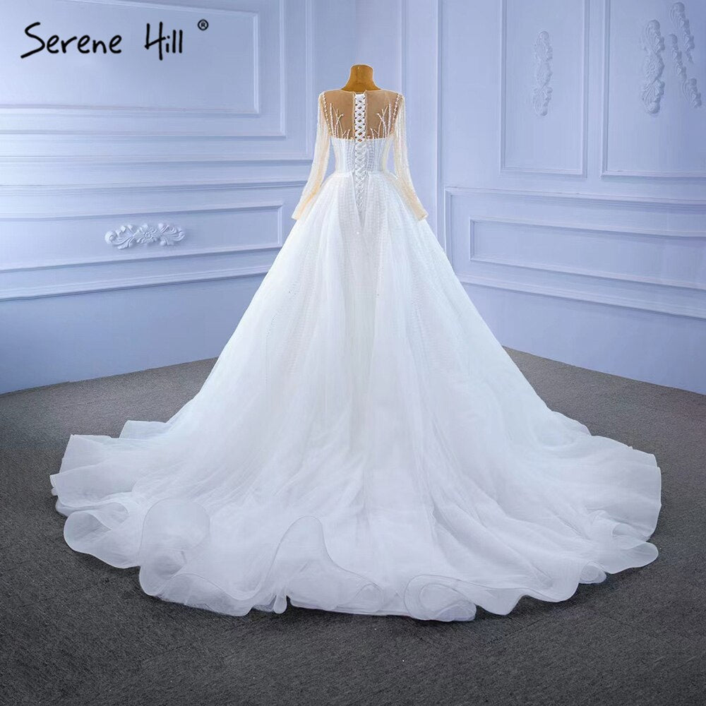 Serene Hill White Detachable Skirt Wedding Dresses 2025 Mermaid Elegant Luxury Bride Gowns HM67315 Custom Made - SERENE HILL