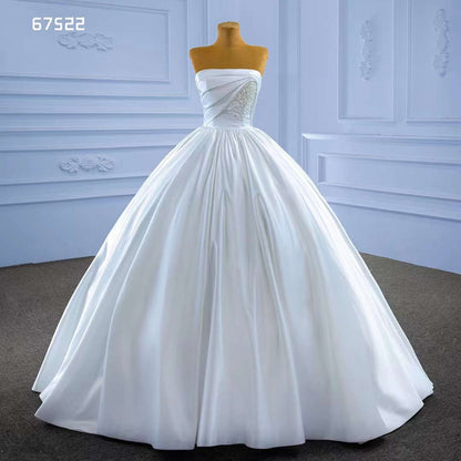 Serene Hill White High End Beaded Luxury Pearls Lace Up Bride Gowns Wedding Dress 2025 Custom Made HM67522 - SERENE HILL