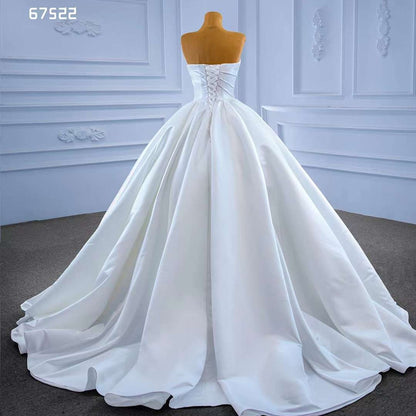 Serene Hill White High End Beaded Luxury Pearls Lace Up Bride Gowns Wedding Dress 2025 Custom Made HM67522 - SERENE HILL