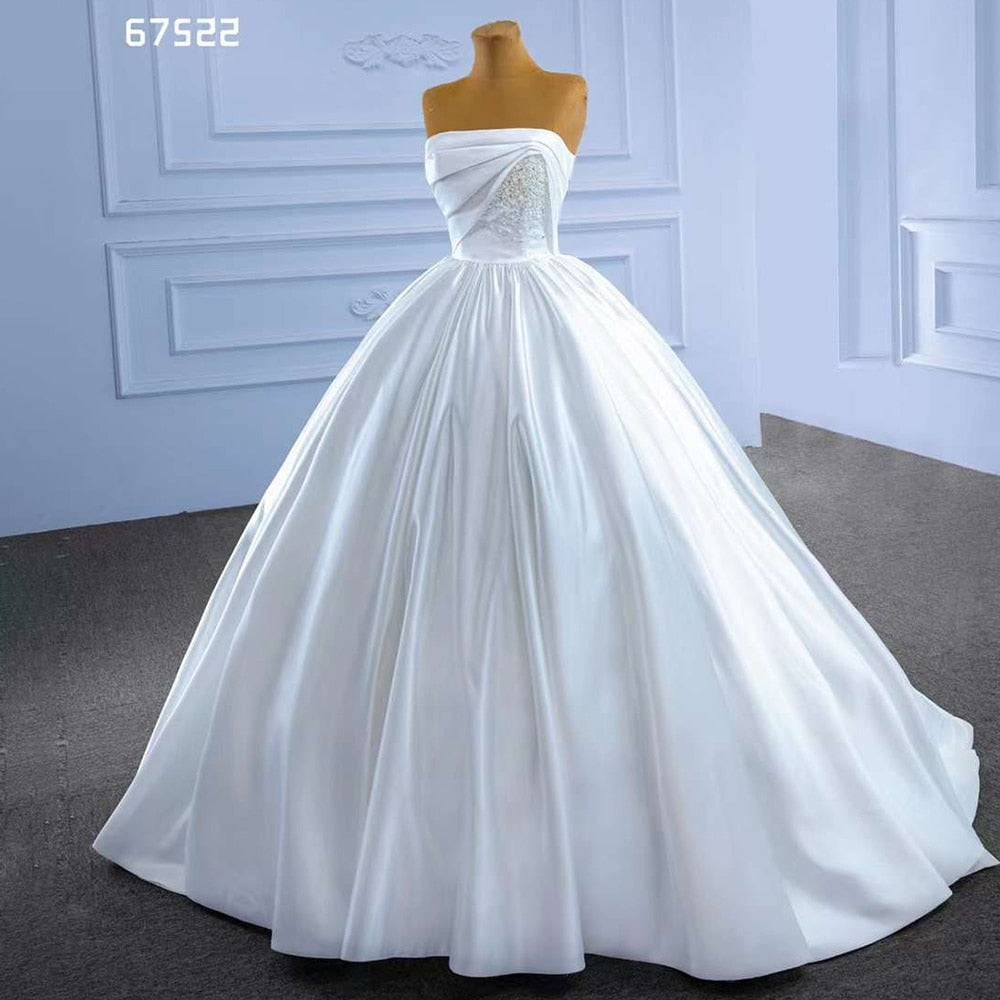 Serene Hill White High End Beaded Luxury Pearls Lace Up Bride Gowns Wedding Dress 2025 Custom Made HM67522 - SERENE HILL