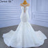 Serene Hill White Luxury Elegant Mermaid Wedding Dresses 2025 Beaded Diamond Cap Sleeves Bride Gowns HM67296 Custom Made - SERENE HILL