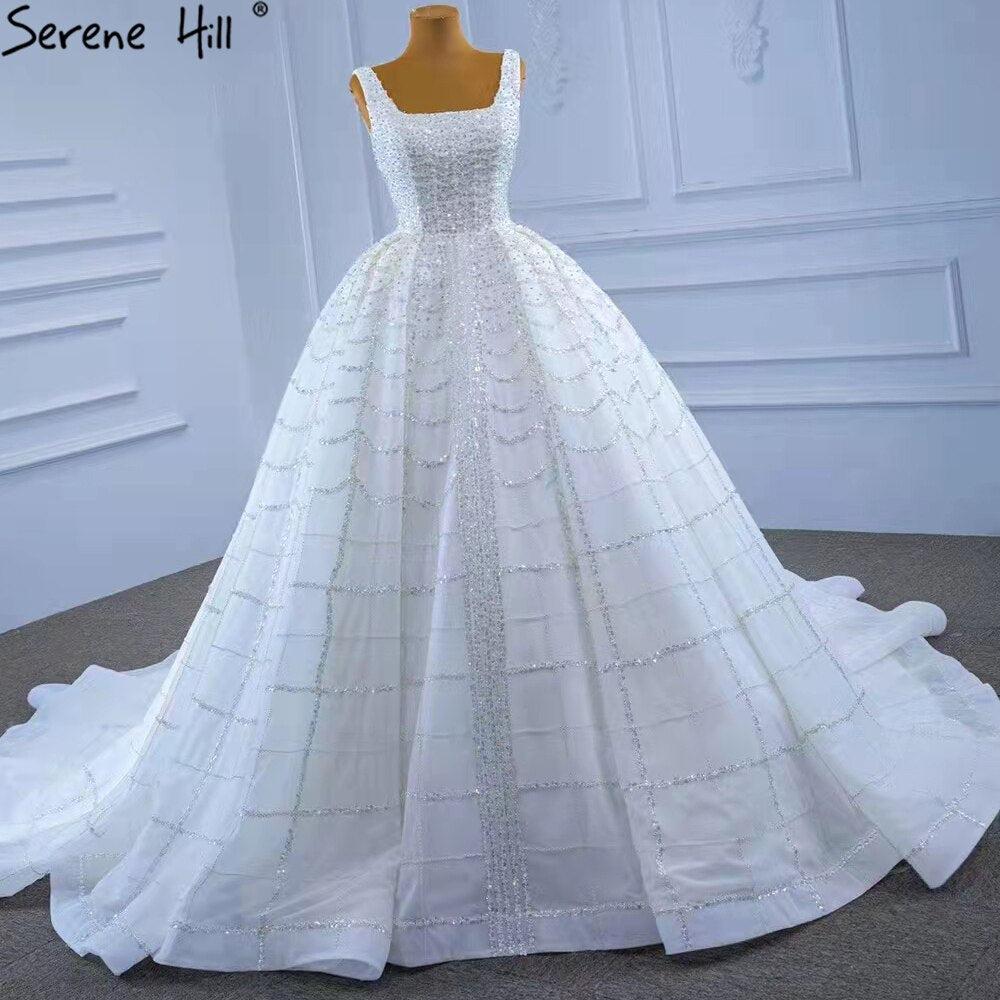 Serene Hill White Luxury Lace Up Wedding Dresses 2025 Beaded High-end Sexy Bride Gowns HM67377 Custom Made - SERENE HILL