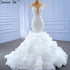 Serene Hill White Luxury Mermaid Wedding Dresses Gowns 2025 Elegant Beaded Ruffles Bridal Dress HM67291 - SERENE HILL