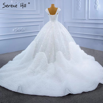 Serene Hill White Luxury Sexy Wedding Dresses 2025 Ruffles Beaded High-end Bride Gowns HM67321 Custom Made - SERENE HILL