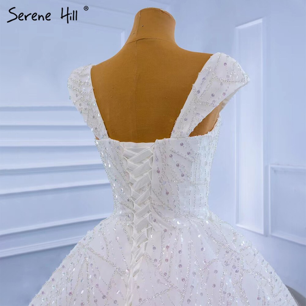 Serene Hill White Luxury Sexy Wedding Dresses 2025 Ruffles Beaded High-end Bride Gowns HM67321 Custom Made - SERENE HILL