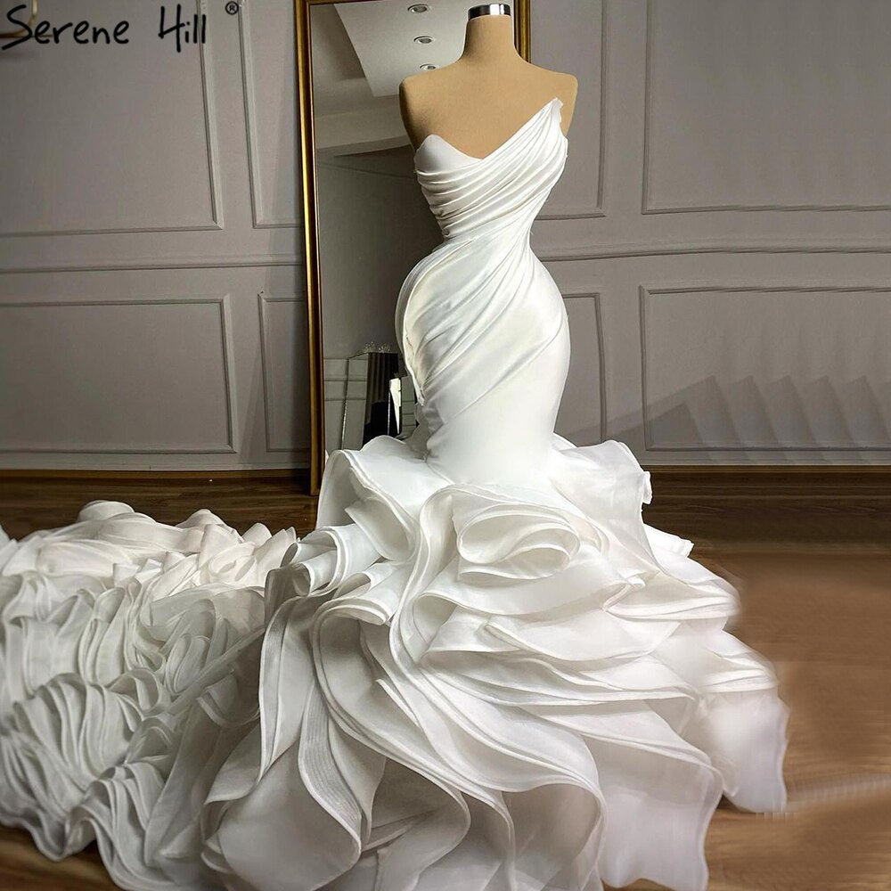 Serene Hill White Mermaid Elegant Wedding Dresses Gowns Sweetheart Sexy Flowers High-end Bridal Dress 2025 HM67212 - SERENE HILL