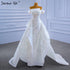 Serene Hill White Mermaid Overskirt Evening Dresses Gowns 2025 Beaded Elegant Luxury For Women Party HM67336 - SERENE HILL