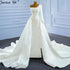 Serene Hill White Mermaid Satin Wedding Dresses 2025 Beaded Pearls Overskirt Sexy Bridal Dress HM67244 Custom Made - SERENE HILL