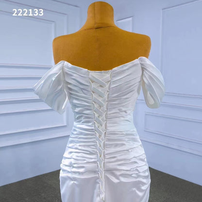 Serene Hill White Mermaid Sexy Off Shoulder Lace Up Beaded Bride Gowns Wedding Dress 2025 High End Custom Made HM222133 - SERENE HILL