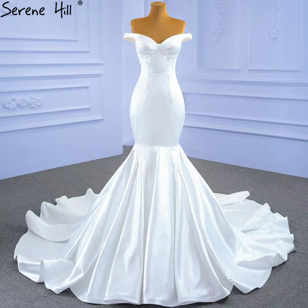 Serene Hill White Mermaid Simple Wedding Dresses 2025 Elegant Sexy Sweetheart Bride Gowns HM67299 Custom Made - SERENE HILL