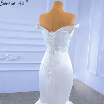 Serene Hill White Mermaid Simple Wedding Dresses 2025 Elegant Sexy Sweetheart Bride Gowns HM67299 Custom Made - SERENE HILL