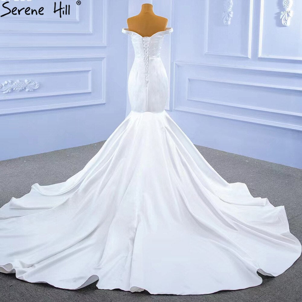 Serene Hill White Mermaid Simple Wedding Dresses 2025 Elegant Sexy Sweetheart Bride Gowns HM67299 Custom Made - SERENE HILL