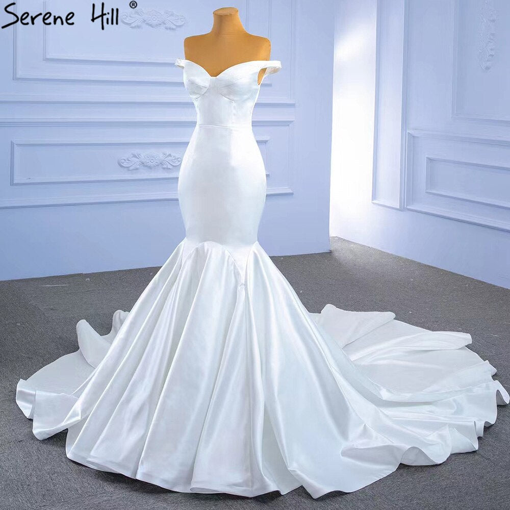 Serene Hill White Mermaid Simple Wedding Dresses 2025 Elegant Sexy Sweetheart Bride Gowns HM67299 Custom Made - SERENE HILL