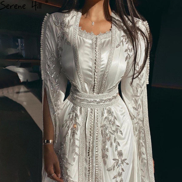 Luxury Dubai Moroccan Kaftan Ivory Evening Dresses LA71015