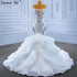 Serene Hill White Ruffles Beaded Luxury Wedding Dresses Gowns 2025 Spaghetti Straps Mermaid Elegant Bridal Dress HM67386 - SERENE HILL