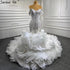 Serene Hill White Ruffles Beaded Wedding Dresses 2025 Mermaid Luxury Elegant Bride Gowns HM67283 Custom Made - SERENE HILL