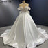 Serene Hill White Satin Lace Up Wedding Dresses 2025 Beaded Bow High-end Bride Gowns HM67412 Custom Made - SERENE HILL