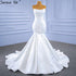 Serene Hill White Satin Mermaid Wedding Dresses 2025 Simple Elegant Sexy Bride Gowns HM67297 Custom Made - SERENE HILL