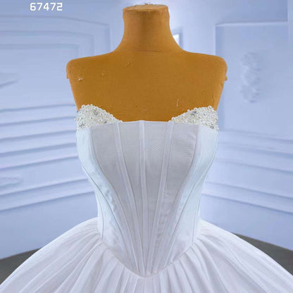 Serene Hill White Sexy Lace Up Luxury Beaded Pearls Bride Gowns Wedding Dress 2025 High End Custom Made HM67472 - SERENE HILL