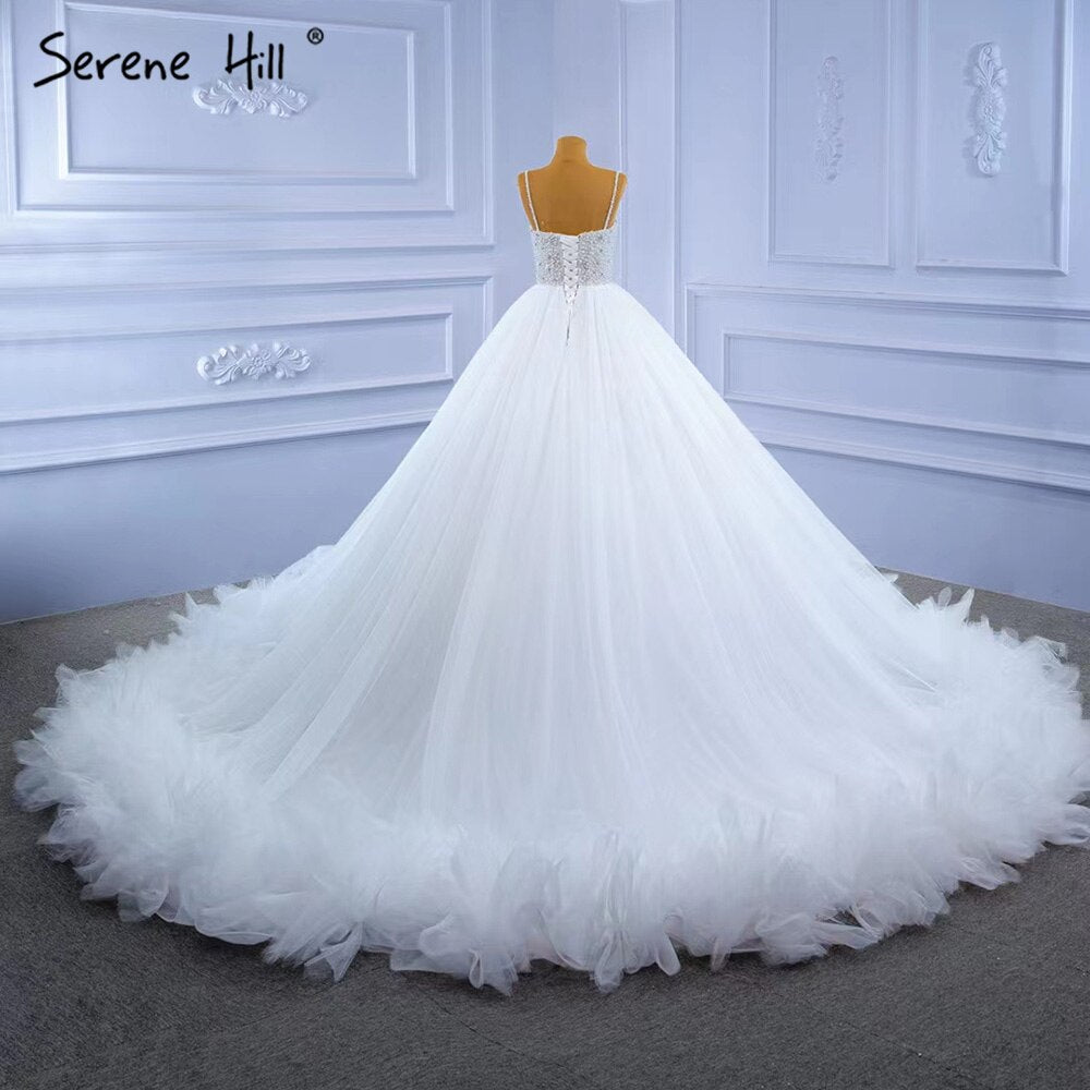 Serene Hill White Spaghetti Strap Wedding Dresses 2025 Simple Sexy High-end Bride Gowns HM67303 Custom Made - SERENE HILL