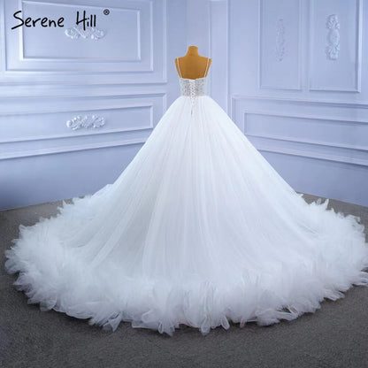 Serene Hill White Spaghetti Strap Wedding Dresses 2025 Simple Sexy High-end Bride Gowns HM67303 Custom Made - SERENE HILL