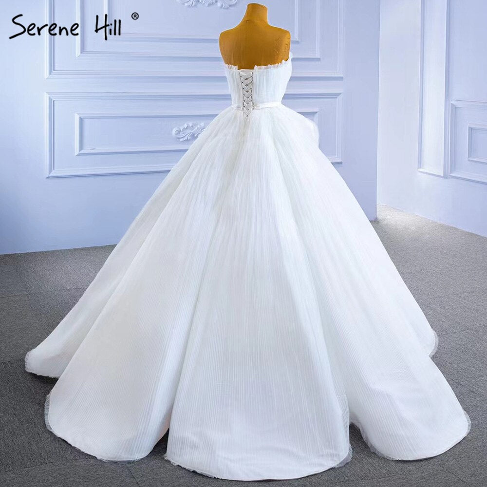 Serene Hill White Srtaplee Sexy Wedding Dresses 2025 Simple Lace Up High-end Bride Gowns HM67302 Custom Made - SERENE HILL