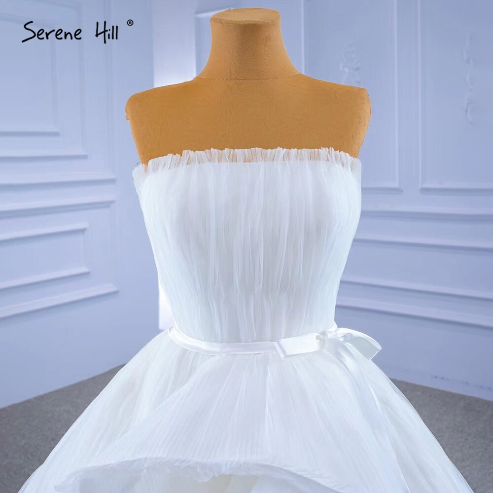 Serene Hill White Srtaplee Sexy Wedding Dresses 2025 Simple Lace Up High-end Bride Gowns HM67302 Custom Made - SERENE HILL