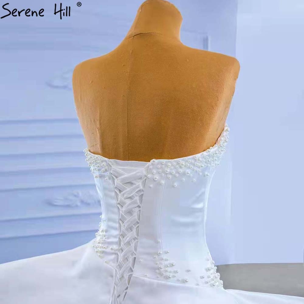Serene Hill White Sweetheart Sexy Wedding Dresses 2025 Beaded Pearls Lace Up Bride Gowns HM67317 Custom Made - SERENE HILL