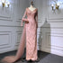 Serene Hill Wine Red Elegant Mermaid Evening Dresses Gowns 2025 Luxury Beaded Overskirt For Women Party LA71642 - SERENE HILL